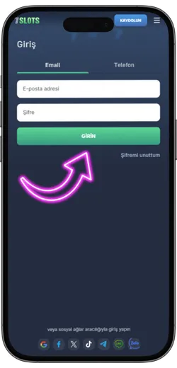 7Slots login